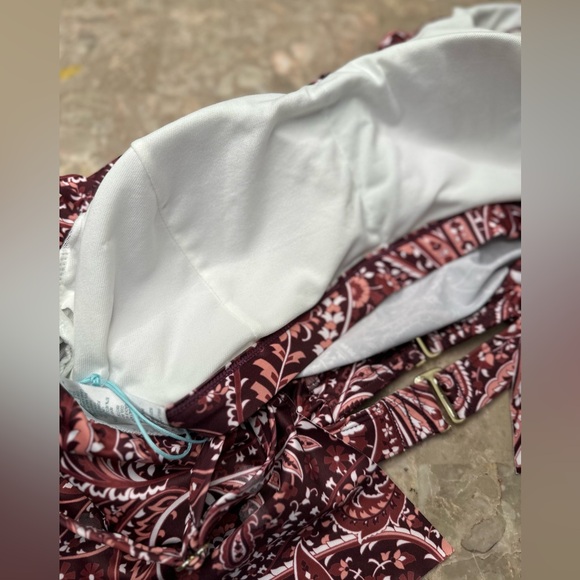 One Shoulder Flounce Longline Bikini Kona Sol LARGE SZ, NWT - Picture 7 of 7